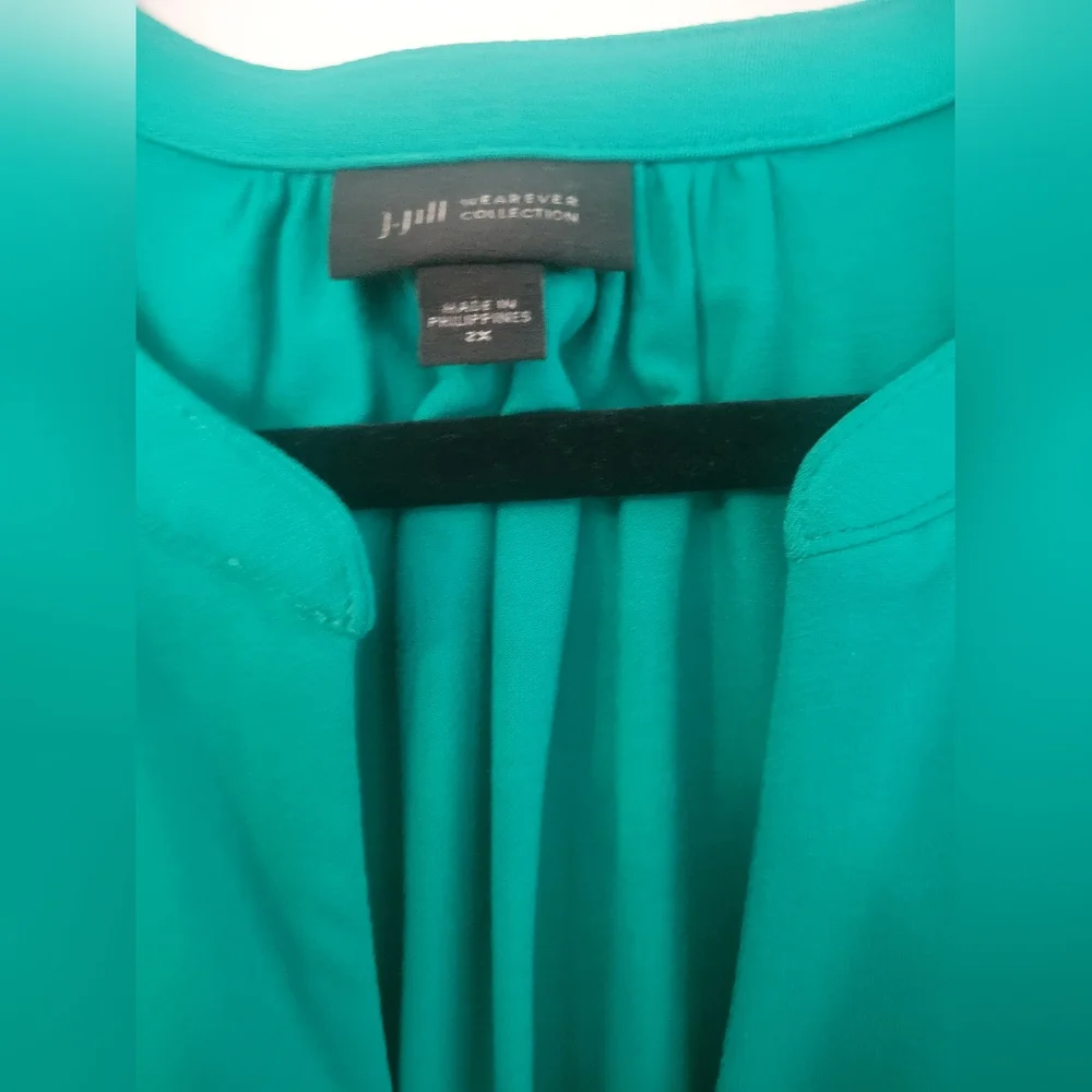 J. Jill Green Gown with Cowl Neck and Dolman Sleeves - Picture 2 of 2